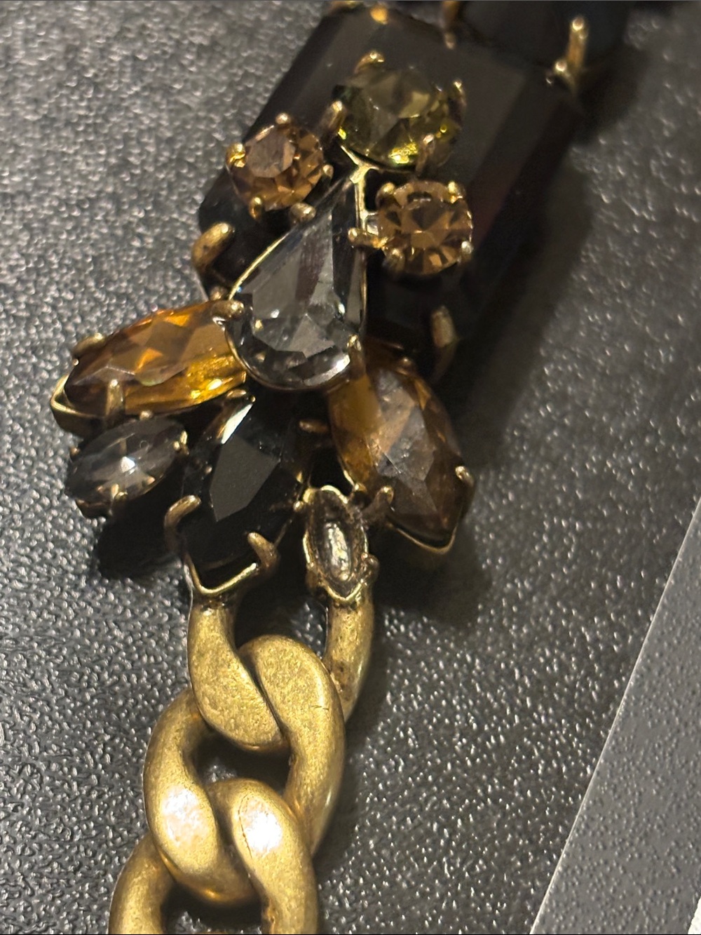 J. Crew Statement Necklace Black, Gray and Yellow Missing a Spike and a Stone - Picture 17 of 17